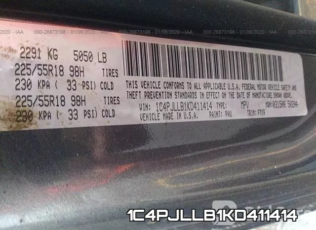 1C4PJLLB1KD411414 фото 10