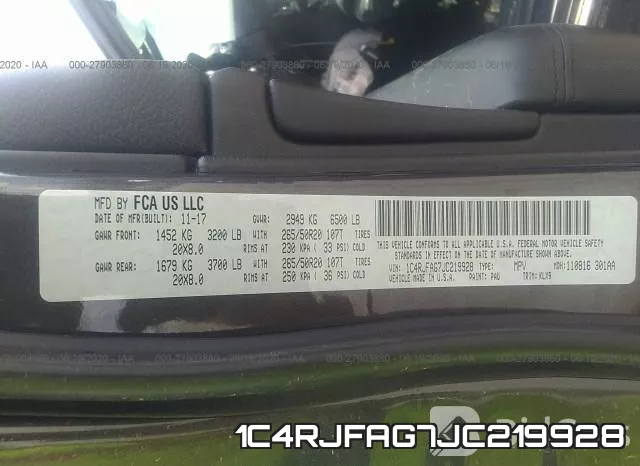 1C4RJFAG7JC219928 фото 10