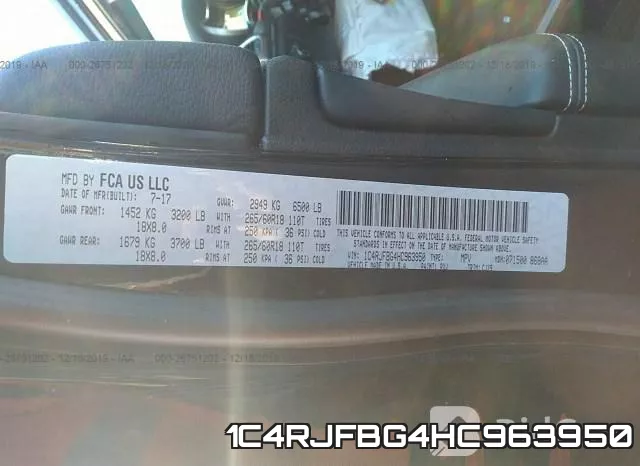 1C4RJFBG4HC963950 фото 10