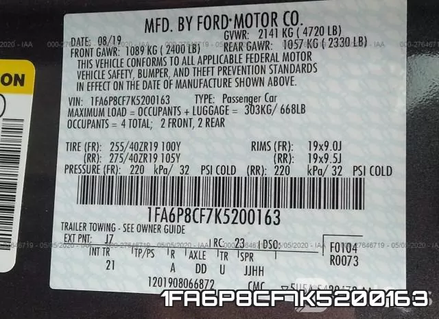 1FA6P8CF7K5200163 фото 10
