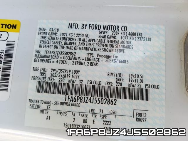 1FA6P8JZ4J5502862 фото 2