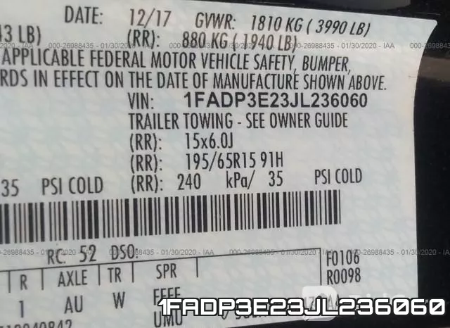 1FADP3E23JL236060 фото 10