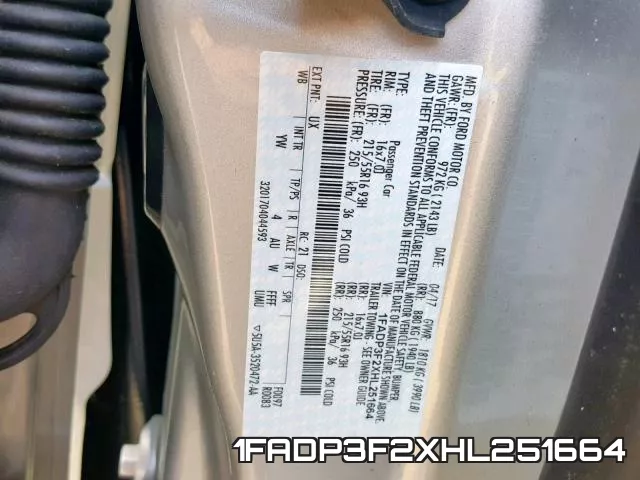 1FADP3F2XHL251664 фото 2
