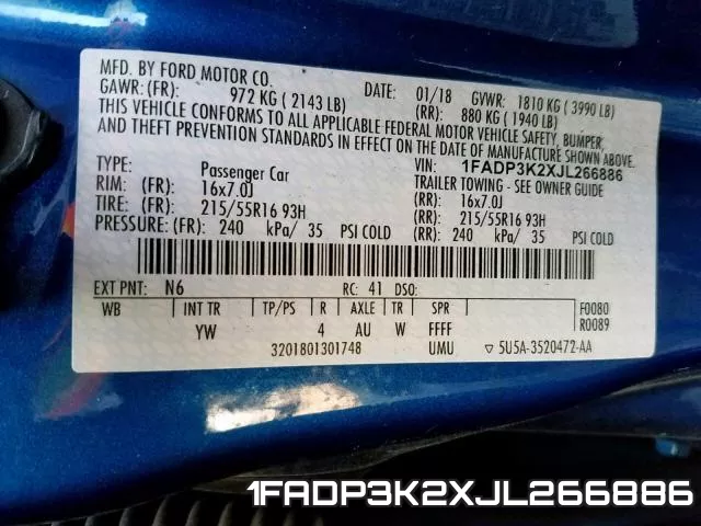 1FADP3K2XJL266886 фото 2