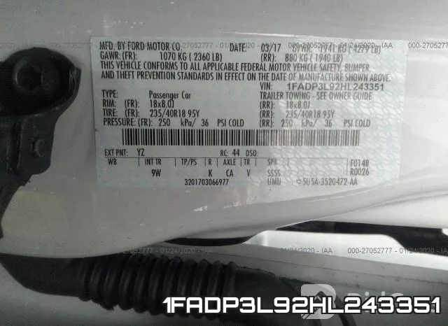 1FADP3L92HL243351 фото 10