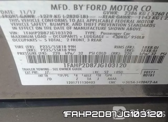 1FAHP2D87JG103120 фото 10