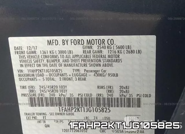 1FAHP2KT1JG105825 фото 10