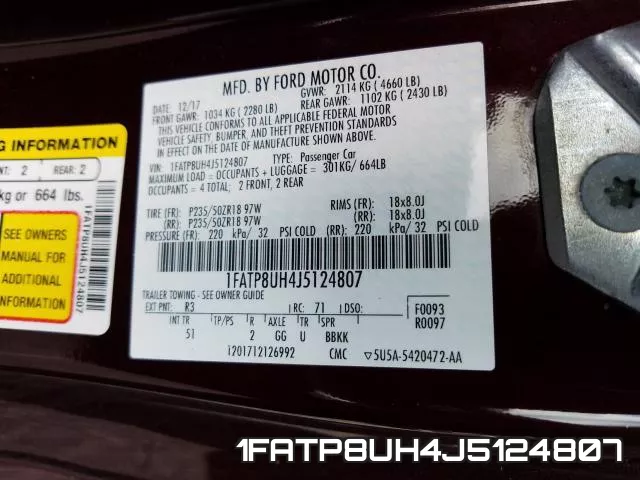 1FATP8UH4J5124807 фото 2