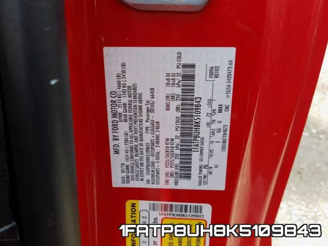 1FATP8UH8K5109843 фото 2