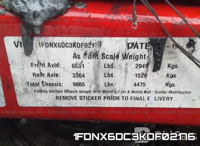 1FDNX6DC3KDF02176 фото 10