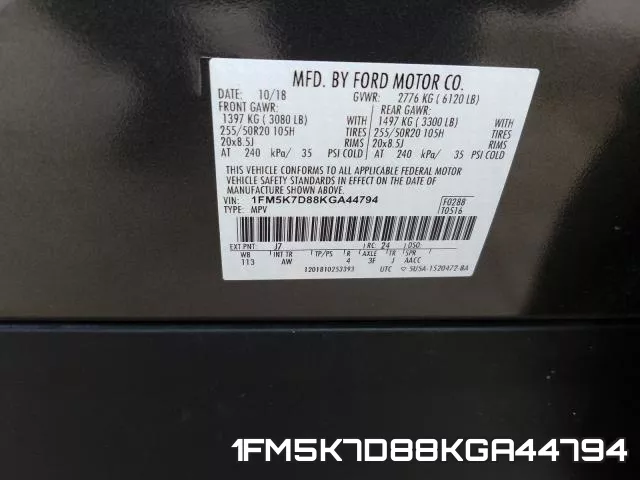 1FM5K7D88KGA44794 фото 2