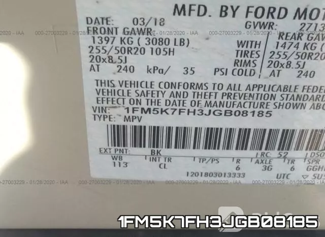 1FM5K7FH3JGB08185 фото 10