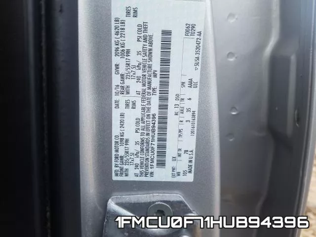 1FMCU0F71HUB94396 фото 2