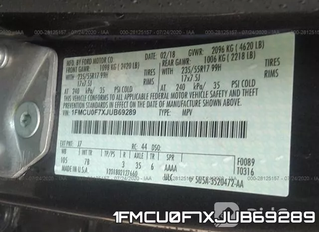 1FMCU0F7XJUB69289 фото 10