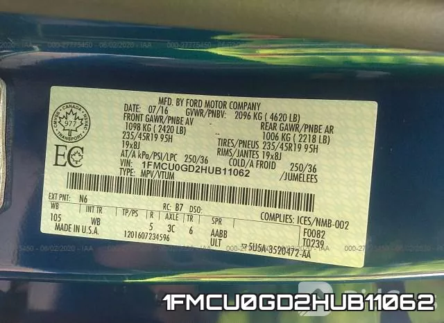 1FMCU0GD2HUB11062 фото 10