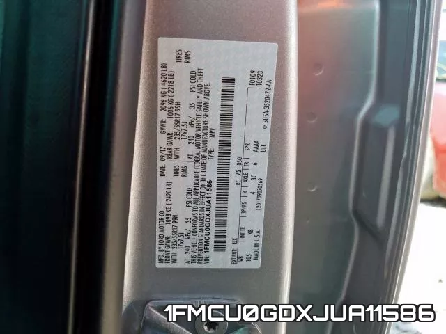 1FMCU0GDXJUA11586 фото 2