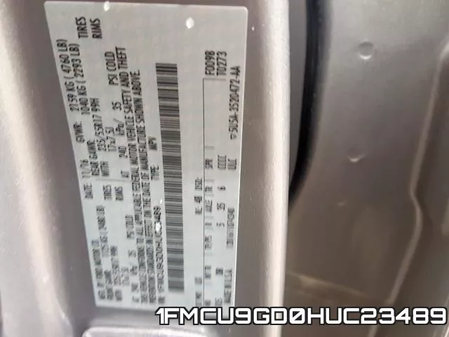 1FMCU9GD0HUC23489 фото 2