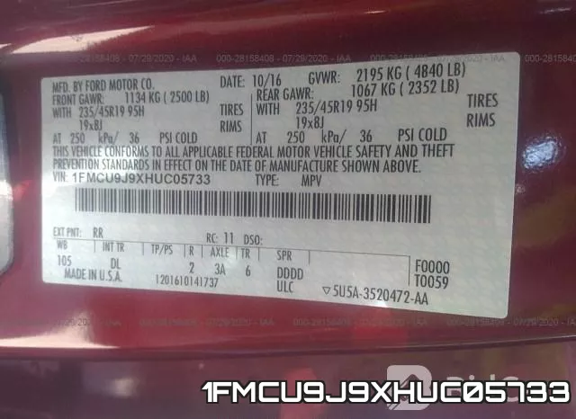 1FMCU9J9XHUC05733 фото 10