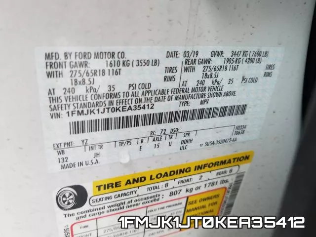 1FMJK1JT0KEA35412 фото 2