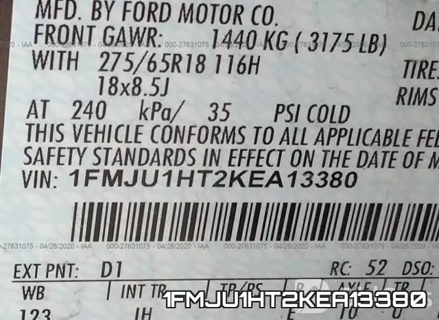 1FMJU1HT2KEA13380 фото 10