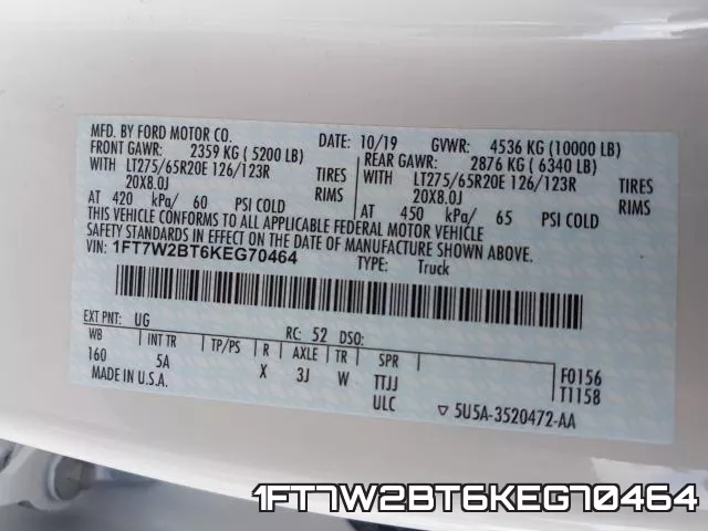 1FT7W2BT6KEG70464 фото 2