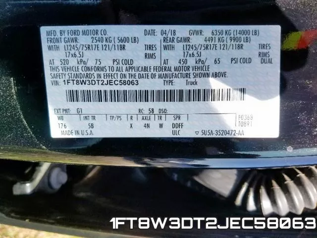 1FT8W3DT2JEC58063 фото 2