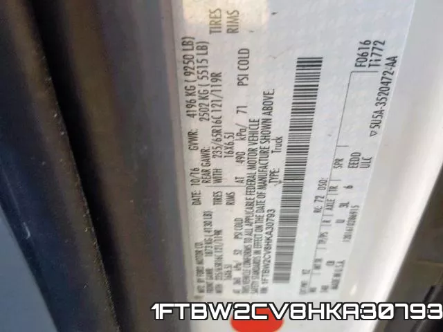 1FTBW2CV8HKA30793 фото 2