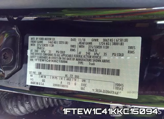 1FTEW1C41KKC15094 фото 10