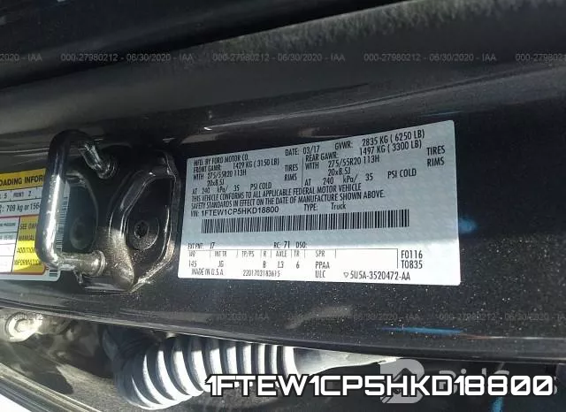 1FTEW1CP5HKD18800 фото 10