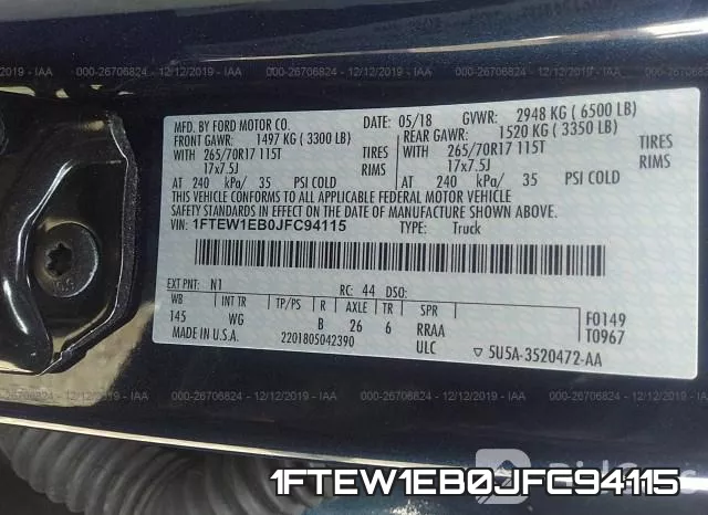 1FTEW1EB0JFC94115 фото 10