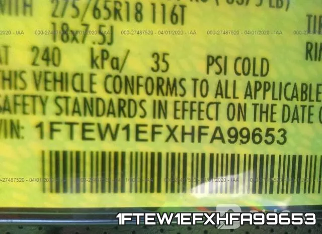 1FTEW1EFXHFA99653 фото 10