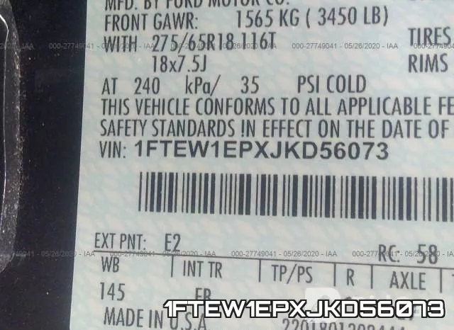 1FTEW1EPXJKD56073 фото 10