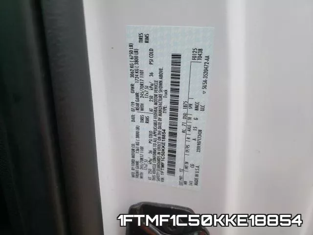 1FTMF1C50KKE18854 фото 2