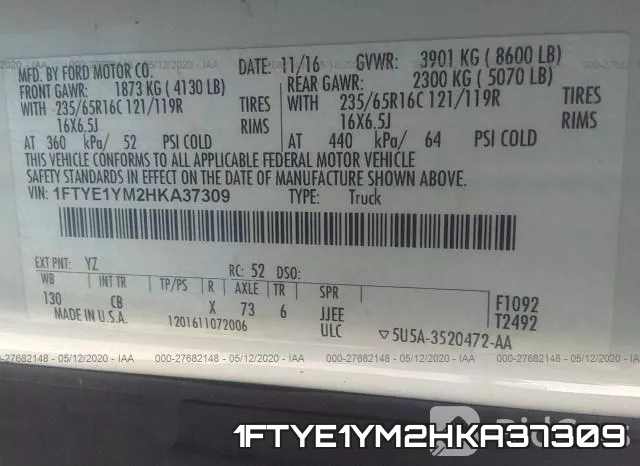 1FTYE1YM2HKA37309 фото 10