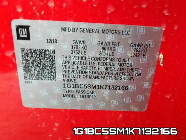 1G1BC5SM1K7132166 фото 2