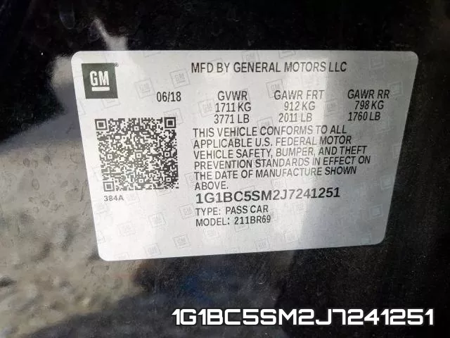 1G1BC5SM2J7241251 фото 2