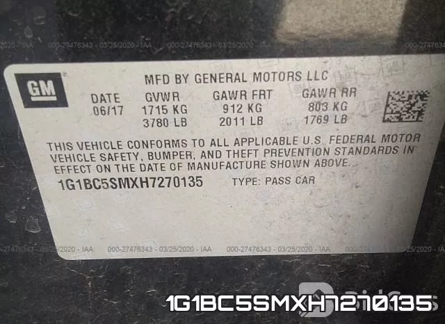 1G1BC5SMXH7270135 фото 10