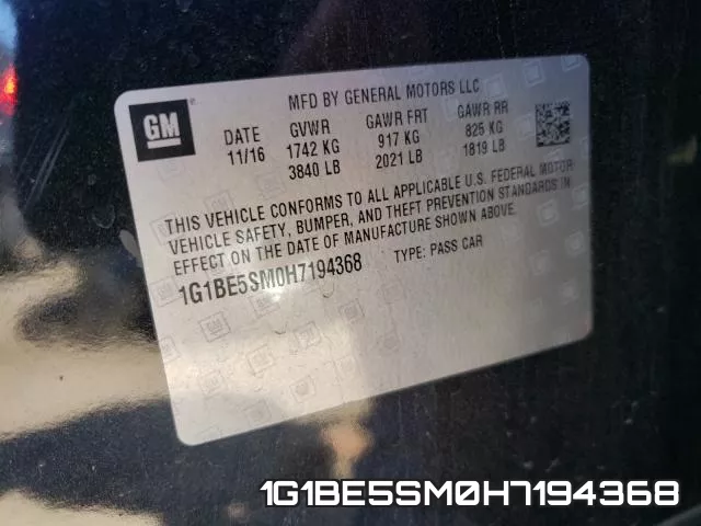 1G1BE5SM0H7194368 фото 2