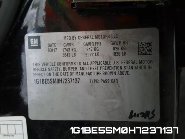 1G1BE5SM0H7237137 фото 2