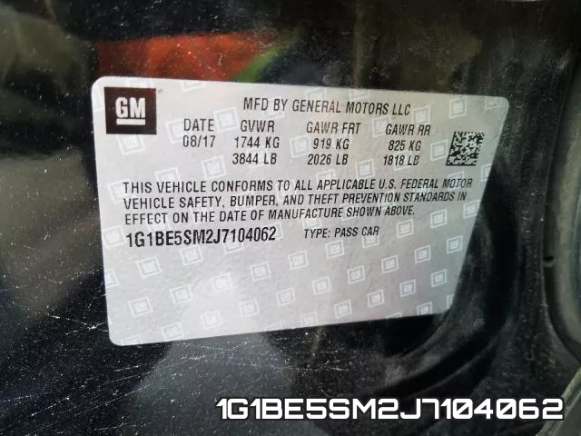 1G1BE5SM2J7104062 фото 2