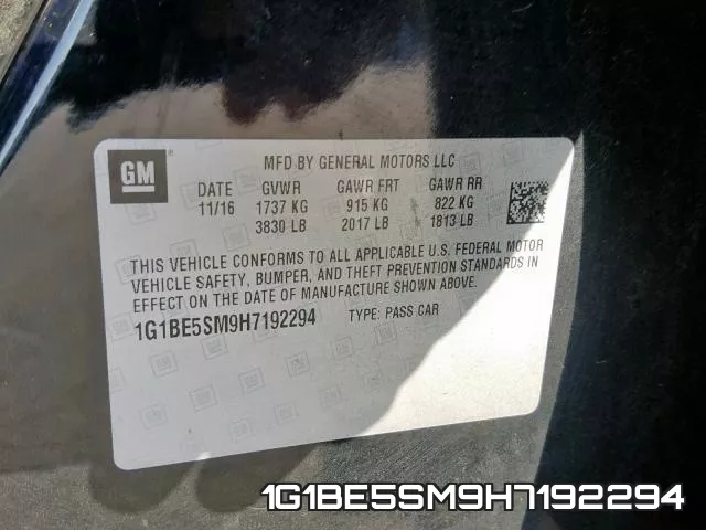 1G1BE5SM9H7192294 фото 2