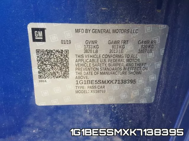 1G1BE5SMXK7138395 фото 2