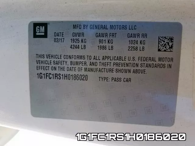 1G1FC1RS1H0186020 фото 2
