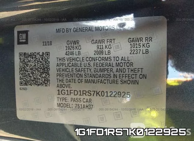 1G1FD1RS7K0122925 фото 10