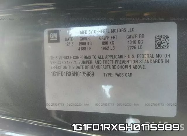 1G1FD1RX6H0175989 фото 10