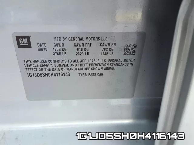 1G1JD5SH0H4116143 фото 2