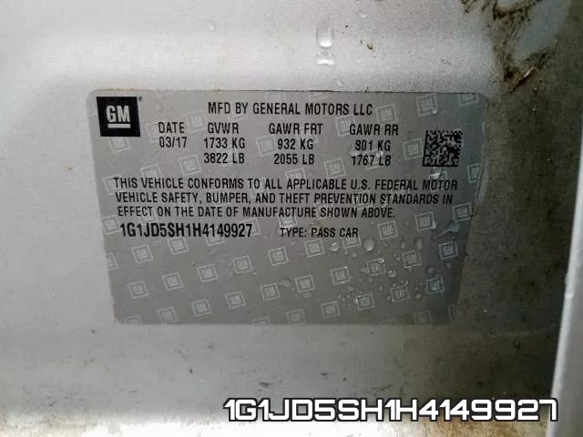 1G1JD5SH1H4149927 фото 2