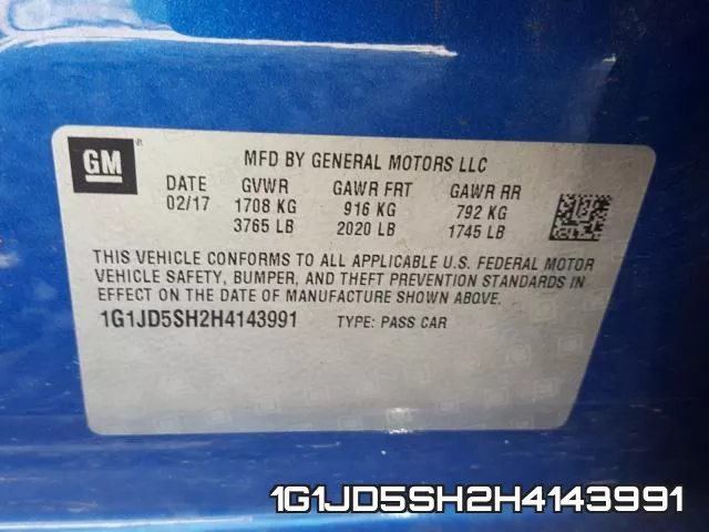 1G1JD5SH2H4143991 фото 2