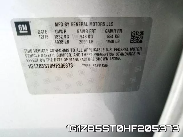 1G1ZB5ST0HF205373 фото 2