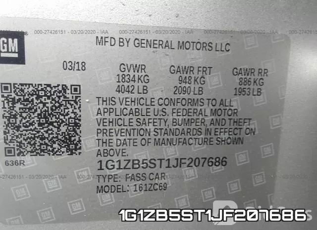 1G1ZB5ST1JF207686 фото 10